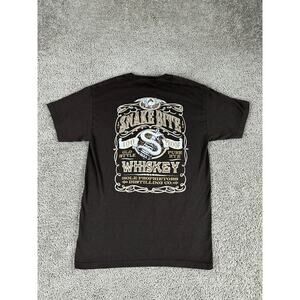 Call Your Mother Shirt Mens M Brown Snake Bite Whiskey 100 Proof Pure Rye Casual